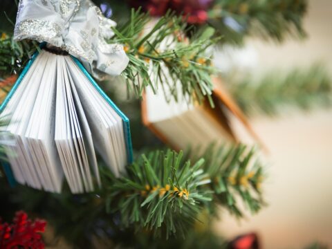 Christmas tree ornaments, little books